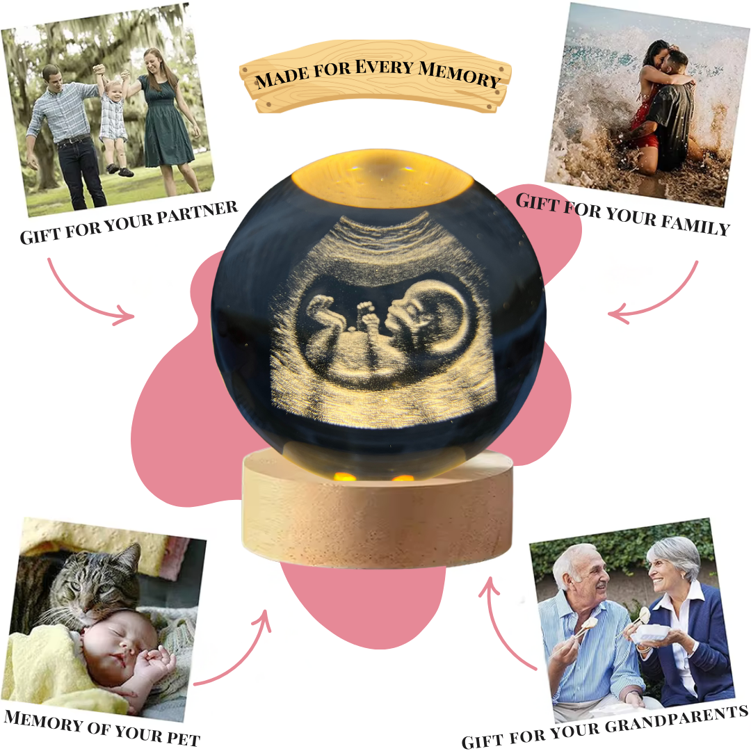 Ultrasound Orb™ Baby’s First Moments in Crystal